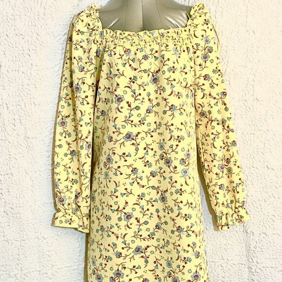 💙 Bebop Smocked Square Neck Long Sleeve Dress, Large, EUC, 5 for $25 item 💙 - Picture 4 of 11